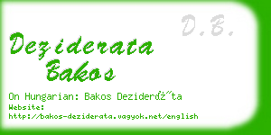 deziderata bakos business card